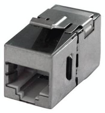 RJ45 síťový adaptér Bachmann 940.083 CAT 6, [1x RJ45 zásuvka - 1x RJ45 zásuvka], nerezová ocel