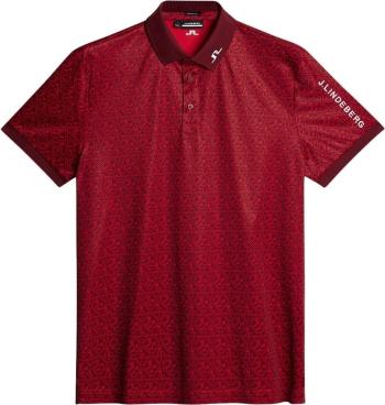 J.Lindeberg Tour Tech Regular Fit Print House Of JL Red 2XL Polo košile