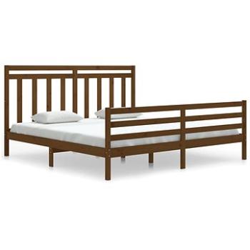Rám postele medově hnědý masivní dřevo 180×200 cm Super King, 3105333 (3105333)