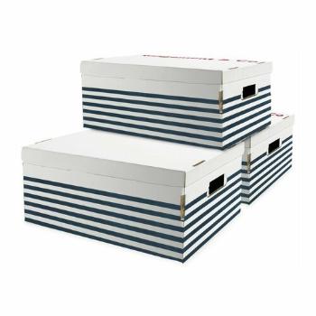Compactor Sada úložných kartonových krabic MARINE, 52 x 29 x 20 cm, 3 ks