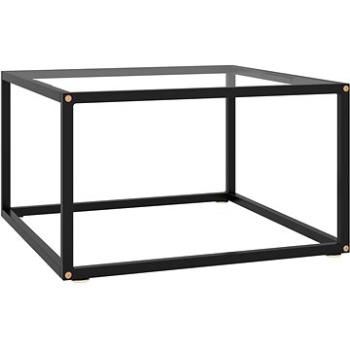 Čajový stolek černý s tvrzeným sklem 60 × 60 × 35 cm (322871)