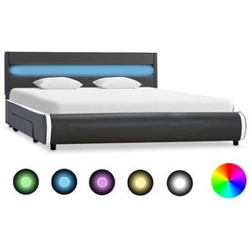 Rám postele s LED světlem antracitový umělá kůže 160x200 cm (284982)