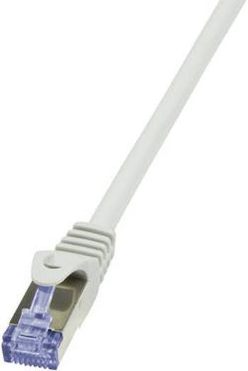 Síťový kabel RJ45 LogiLink CQ3021S, CAT 6A, S/FTP, 0.50 m, bílá