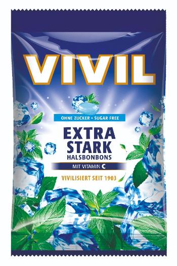 Vivil Extra silný mentol + vit.C bez cukru 80 g