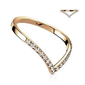 Šperky4U Ocelový prsten špička s čirými zirkony - velikost 60 - OPR1870RD-60