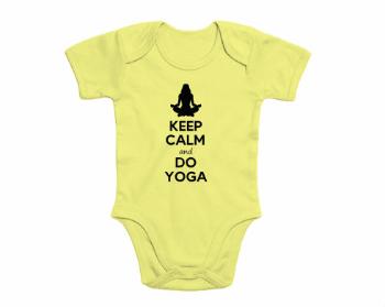 Dětské body krátký rukáv premium Keep calm and do yoga