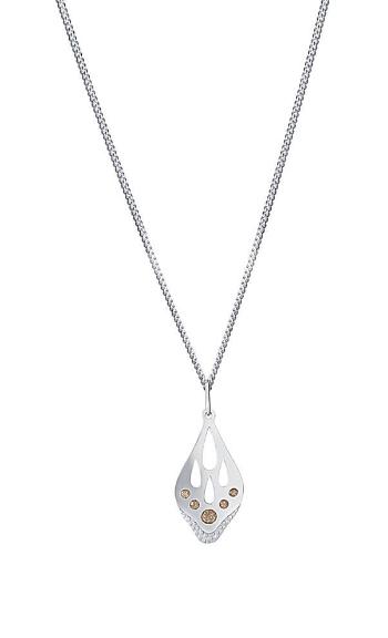 Praqia Krásný stříbrný náhrdelník Gold Butterfly KO6501_CU040_45_RH (řetízek, přívěsek)