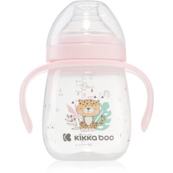 Kikkaboo Savanna Cup with Silicone Spout hrnek s držadly 6 m+ Pink 240 ml