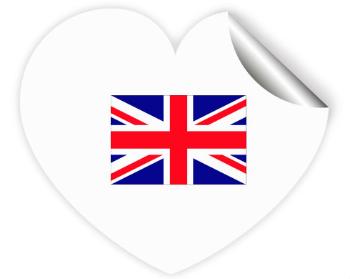Samolepky srdce - 5 kusů Velká Britanie