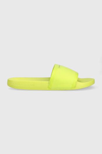 Pantofle Calvin Klein Jeans Slide Neoprene pánské, zelená barva