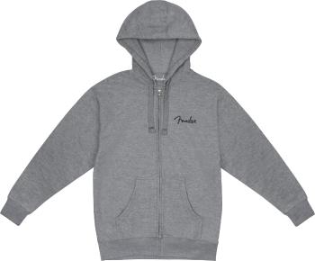 Fender Spaghetti Small Logo Zip Front Hoodie Athletic Gray S