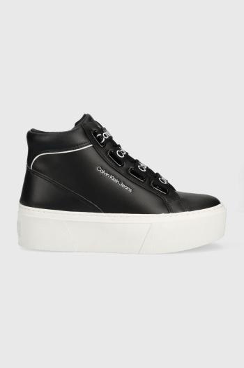 Kožené sneakers boty Calvin Klein Jeans černá barva