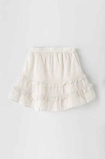 Dětská sukně GAP bílá barva, midi, áčková