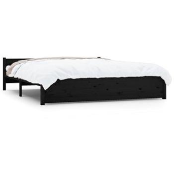 Rám postele černý masivní dřevo 160 × 200 cm, 815058 (815058)