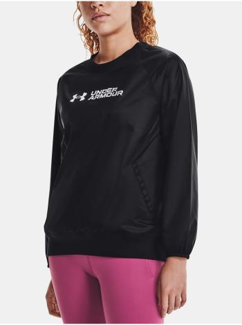 Mikina Under Armour Recover Woven Shine Crew - černá