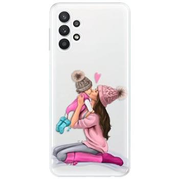 iSaprio Kissing Mom - Brunette and Girl pro Samsung Galaxy A32 LTE (kmbrugirl-TPU3-A32LTE)