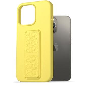 AlzaGuard Liquid Silicone Case with Stand pro iPhone 13 Pro žluté (AGD-PCSS0027Y)