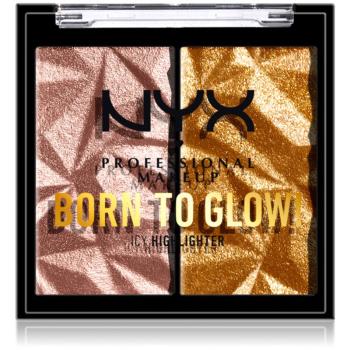 NYX Professional Makeup Born To Glow Icy Highlighter paleta rozjasňovačů odstín 05 - Rock Candy 5,7 g
