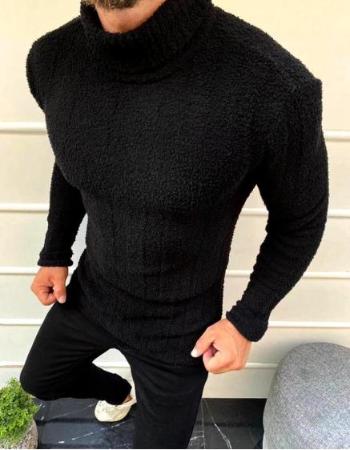 Pánský svetr s rolákem, černá