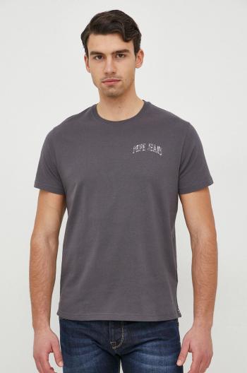 Bavlněné tričko Pepe Jeans Adneyo šedá barva, s potiskem
