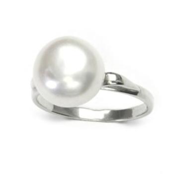 Šperky4U Stříbrný prsten s perlou 10 mm, vel. 51 - velikost 51 - CS2103-51
