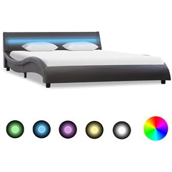 Rám postele s LED světlem šedý umělá kůže 120x200 cm (285692)