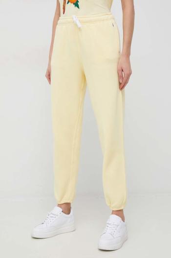 Tepláky Polo Ralph Lauren dámské, žlutá barva, hladké