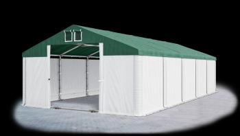 Garážový stan 4x6x2m střecha PVC 560g/m2 boky PVC 500g/m2 konstrukce ZIMA PLUS Bílá Zelená Bílé