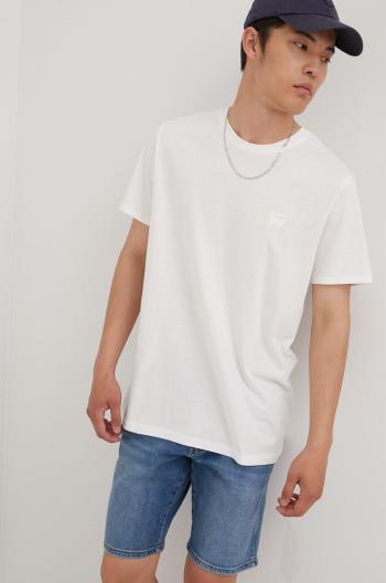Bavlněné tričko Wrangler bílá barva