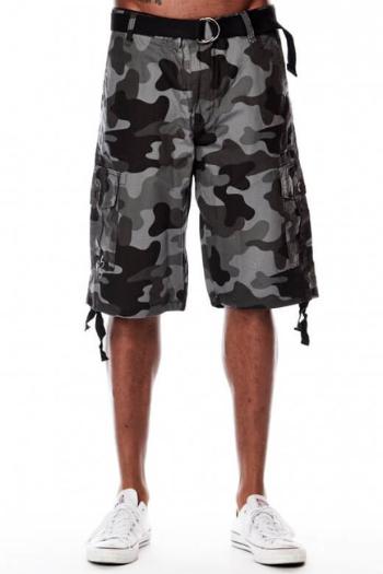 Southpole Cargo Shorts Deep Grey Black 9001-3345 - 36