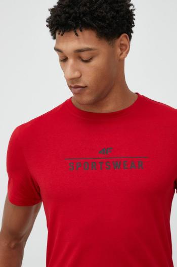 Tričko 4F červená barva, s potiskem