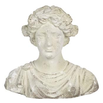 Krémová kameninová busta ženy v antickém stylu Hervé - 40*24*39 cm 6MG0002