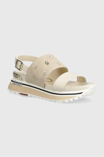 Sandály Liu Jo LIU JO MAXI WONDER SANDAL 08 dámské, béžová barva, na platformě, BA4109PX310S3191