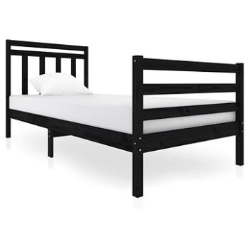 Rám postele černý masivní dřevo 90 × 200 cm, 3100643 (3100643)