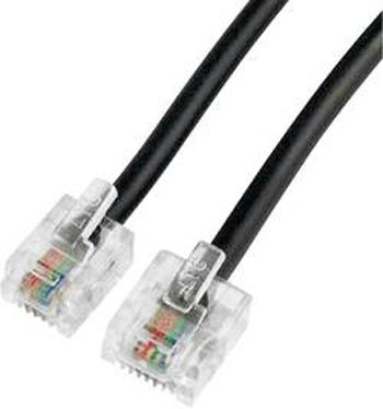 ISDN kabel Hama 44500, [1x RJ45 zástrčka 8p4c - 1x RJ11 zástrčka 6p4c], 6.00 m, černá