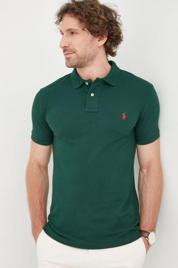 Bavlněné polo tričko Polo Ralph Lauren zelená barva