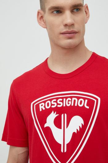 Bavlněné tričko Rossignol červená barva, s potiskem