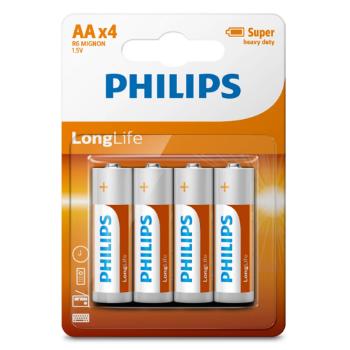 Philips Baterie AA 1,5 V LongLife, 4 ks