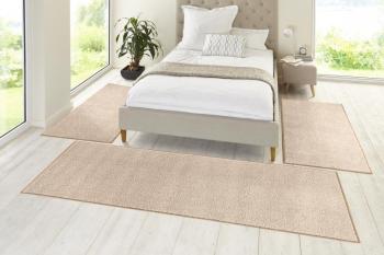 Hanse Home Collection koberce Kobercová sada Pure 102662 Taupe/Creme - 3 díly: 70x140 cm (2x), 70x240 cm (1x) cm Béžová