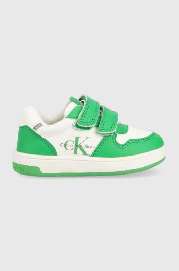 Dětské boty Calvin Klein Jeans zelená barva
