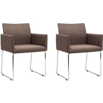 Jídelní židle 2 ks hnědé textil (246858)