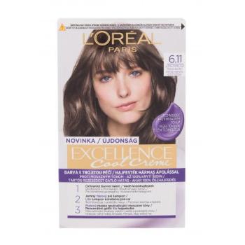 L'Oréal Paris Excellence Cool Creme 48 ml barva na vlasy pro ženy poškozená krabička 6,11 Ultra Ash Dark Blond na barvené vlasy; na všechny typy vlasů