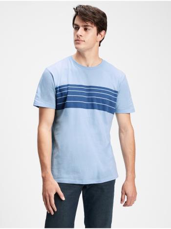 Modré pánské tričko GAP v-evd crew chest stripe print