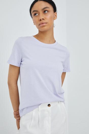 Bavlněné tričko Vero Moda fialová barva