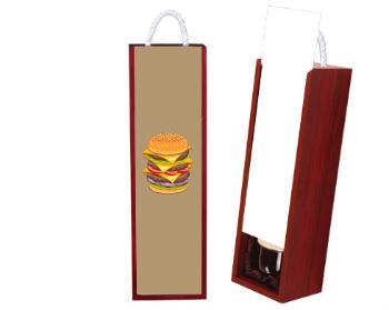 Dřevěná dárková krabička na víno Hamburger