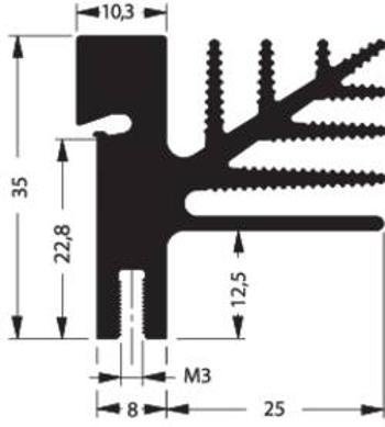 Prolisovaný chladič Fischer Elektronik SK 482 50 SA, 50 x 33 x 35 mm