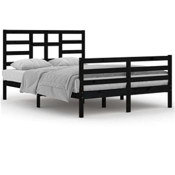 Rám postele černý masivní dřevo 140 × 200 cm, 3105864 (3105864)