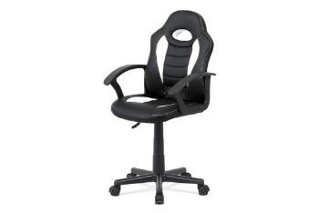 Autronic KA-V107 WT Kancelářská židle, bílá-černá ekokůže, výšk. nast., kříž plast černý