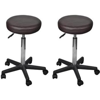 Kancelářské stoličky 2 ks hnědé 35,5×98 cm umělá kůže 277178