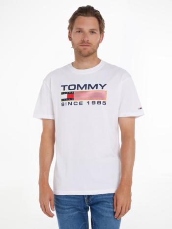 Tommy Jeans pánské bílé tričko - L (YBR)